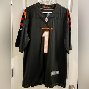 NWOT Men's Bengals Nike NFL Jersey Licensed Ja'Marr Chase #1 Size L Black Orange